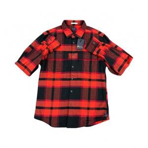 NEW GOODMAN men's plaid stadium shirt in red/orange